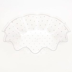 Schale mit weisse Punkte 28x7,2 cm