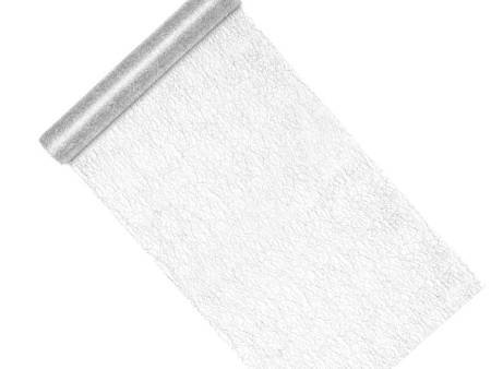 Organza Stoff Silber 36cm x 9m