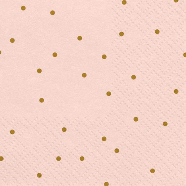 20 Servietten rose /gold 33x33 cm
