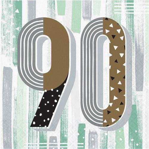 Servietten ’90’ minted milestone (33x33cm, 16st)