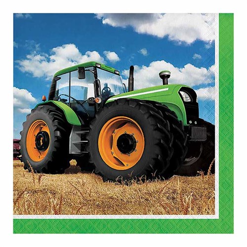 16 Servietten Traktor
