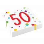 Servietten Confetti Birthday 50 Bunt