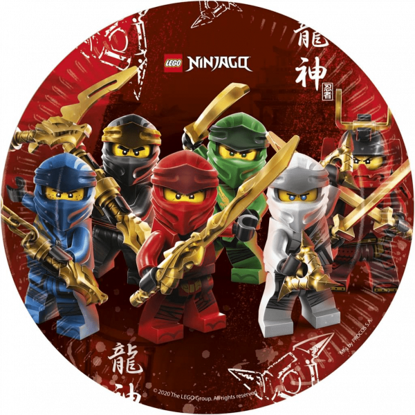 8 Teller von Ninjago aus Papier