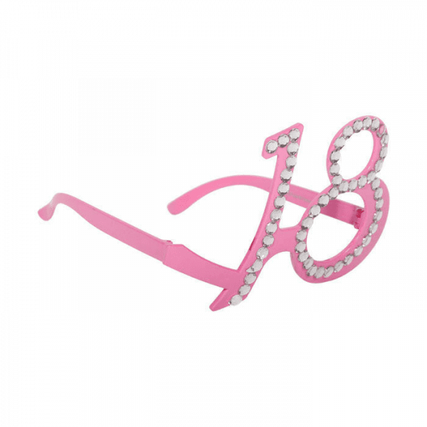 Geburtstagsbrille Diamonds 18 Pink