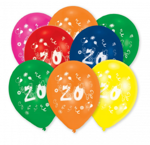 8 Latex Ballons Nummer 20 25. 4 cm/10''