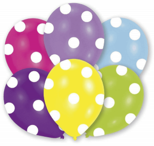6 Latexballons Globaldruck Polka 27,5 cm/11''