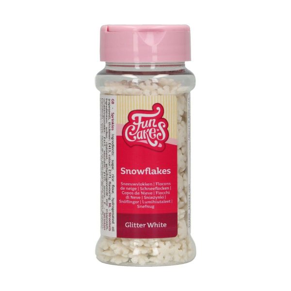 FunCakes Snowflakes Glitzer / Weiß Schneeflocken