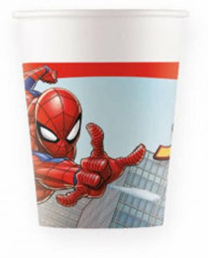 8 Spiderman Becher aus Papier