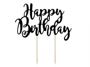 Tortentopper ''Happy Birthday'' schwarz