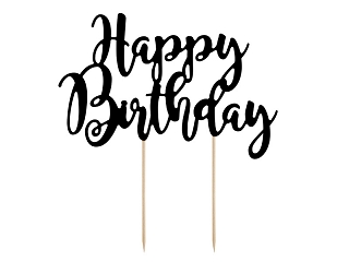 Tortentopper ''Happy Birthday'' schwarz