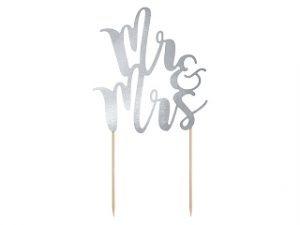 Tortentopper ''MR&MRS'' silber