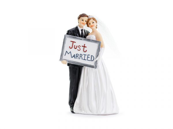 Polyresinfigur Hochzeitspaar mit "Just Married"