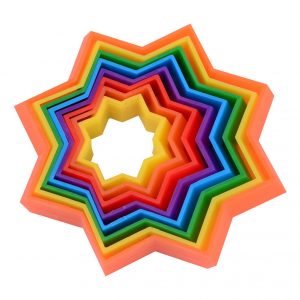 Magic Star Regenbogenfarben 10x10x2,5cm