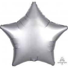Standard Silk Lustre plantinum Folienballon Stern 48 cm