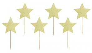 Sterne Toppers 6 Stk. 11,5cm Gold22