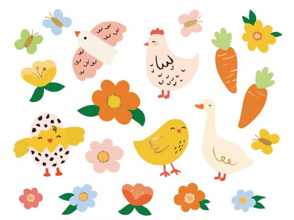 Abwaschbare Tattoos Ostern, Mix