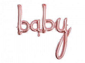 Air Filled Folienballon Wort "Baby" rosegold, 73,5 cmx75,5 cm