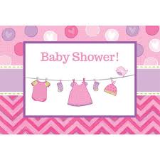 8 Einladungskarten Shower With Love - Girl mit Umschlägen