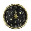6 Teller Uhr Gold/Schwarz 18 cm