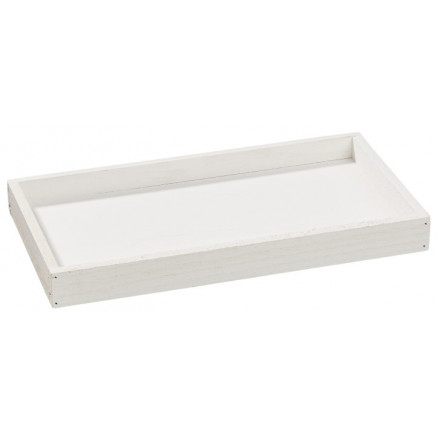 Holztablett Weiß 30x16x3cm - 1 Stk