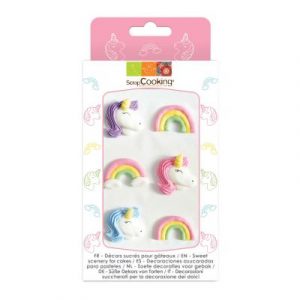 Scrap Cooking Zuckerdekoration Einhorn/Regenbogen