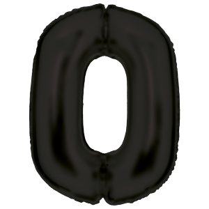 Folienballon - SuperShape "0" Silk Lustres schwarz 86cm