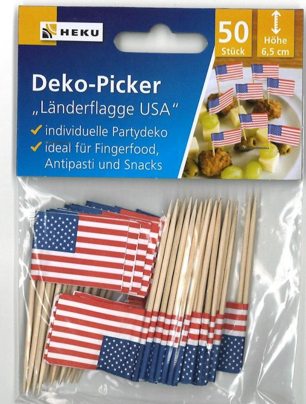 HEKU 50 USA Deko Picker Länderflagge