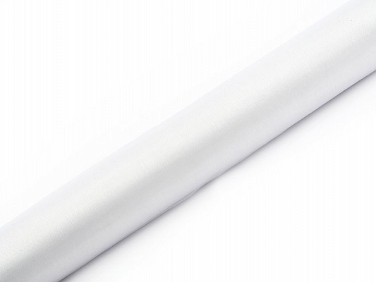 Satin Tischläufer Weiß 36cm breit und 9m lang