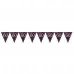 Wimpelkette 60 Sparkling Celebrations pink Folie 396,2 x 21,5 cm