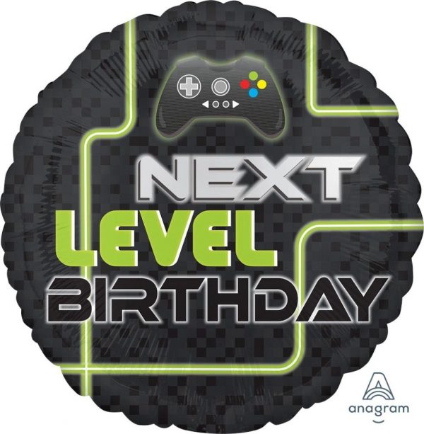 Folienballon Level Up Birthday 43cm