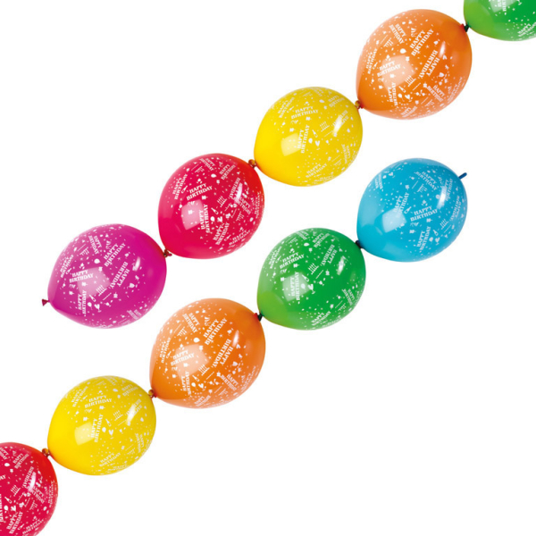 6 Latexballons Girlande Happy Birthday 27,5 cm / 11"