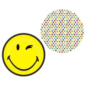 8 Teller Smileyworld Papier rund 22,8 cm