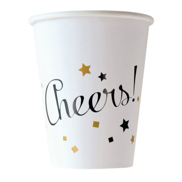 8 Becher Golden Wishes Papier 250 ml