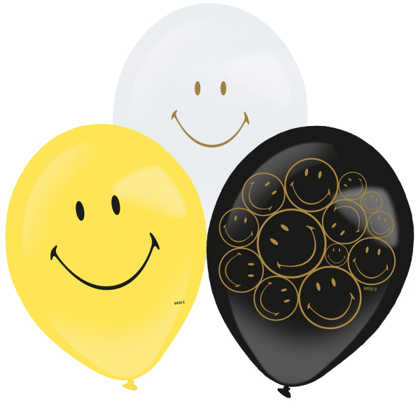 6 Latex Ballons Smiley Originals 27,5 cm/ 11"