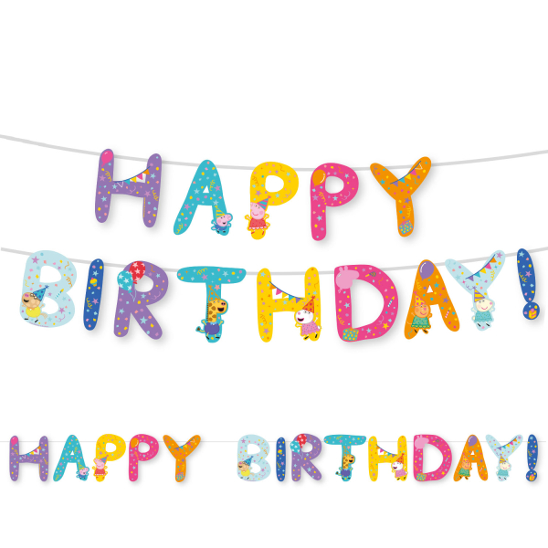 Partykette Happy Birthday Peppa Pig Papier 3,2 m