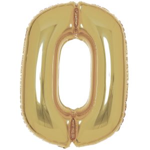 Folienballon Large 0 White Gold 90cm