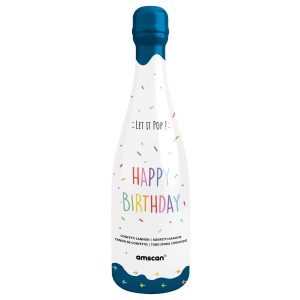 Konfettikanone Flasche mehrfarbig rechteckig Papier 32cm Blaue Flasche