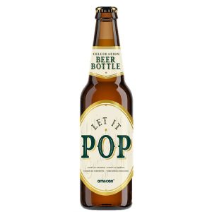 Konfettipopper Bierflasche gold rechteckig Folie 23cm