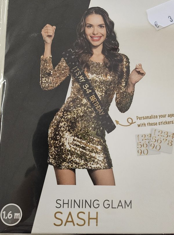 Schärpe - "IT'S MY xx BIRTHDAY“ - Folie - Shining Glam