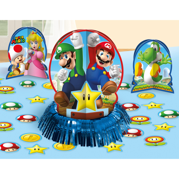 2987273-281554-2-3-600 Tischdekorations-Set Super Mario Papier / Folie 23-teilig