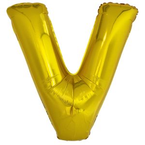 Folienballon SuperShape Buchstabe V Gold, 84 cm x 78 cm