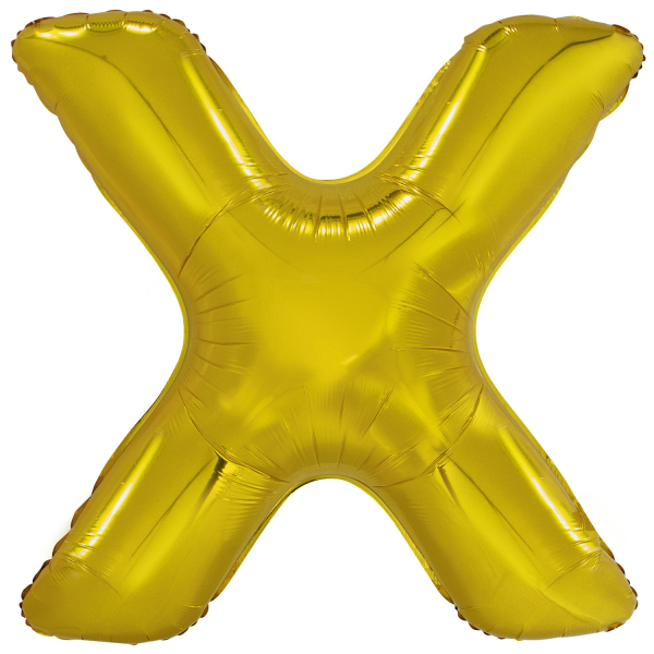 Folienballon SuperShape Buchstabe X Gold, 82 cm x 81 cm