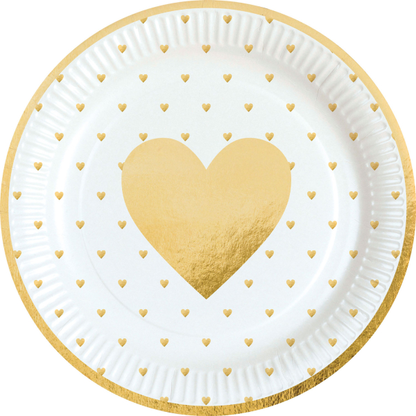 8 Teller Everyday Love rund Papier 23 cm