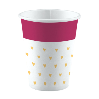 8 Becher Everyday Love Small Hearts Papier 250 ml