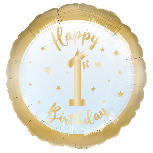 Folienballon -1st Birthday Boy Foil Balloon 43 cm