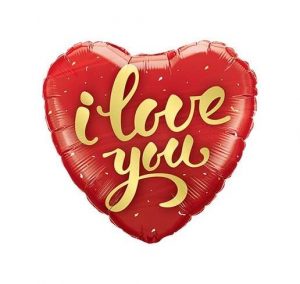 Folienballon Herz " I Love You Gold Script" 46cm