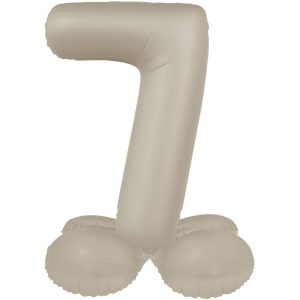 Stehender Folienballon Zahl 7 - Creamy Latte - Ultra Matt  41 cm