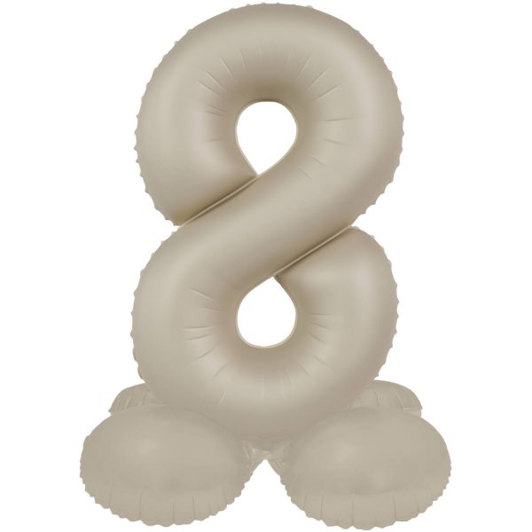 Unbenannt Stehender Folienballon Zahl 8 - Creamy Latte - Ultra Matt  41 cm