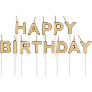 Kerzenset 'Happy Birthday' Gold - 2 cm