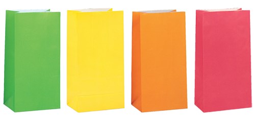 10 Geschenktüten Papier Neon